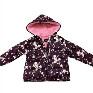 Joe’s Jeans Kids Floral Puffer Coat with Sherpa Hood Little Girls 2T Toddler